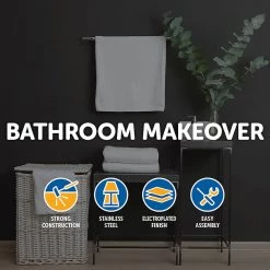 Della Francesca Classic Towel Bar Rail Ring Electroplated Matte Black Finish DIY & Renovation