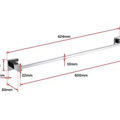 Della Francesca Classic Chrome Towel Bar Rail Bathroom