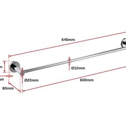 Della Francesca Classic Chrome Towel Bar Rail Bathroom
