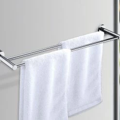 Della Francesca DIY & Renovation Double Classic Chrome Towel Bar Rail Bathroom