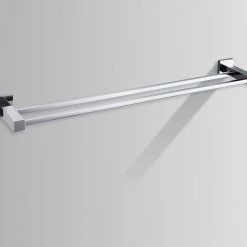 Della Francesca Double Classic Chrome Towel Bar Rail Bathroom DIY & Renovation