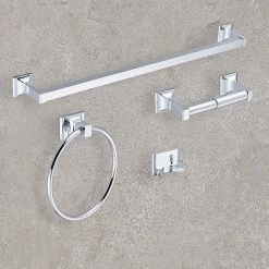 Randy & Travis Machinery DIY & Renovation 4 Piece Towel Bar Set Bath Accessories Bathroom Hardware