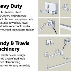 Randy & Travis Machinery DIY & Renovation 4 Piece Towel Bar Set Bath Accessories Bathroom Hardware