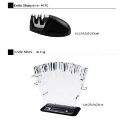 FactoryFast.com.au Kitchen 17 Pc Knife Set W/ Block & Sharpener Chef Bread Steak Knives