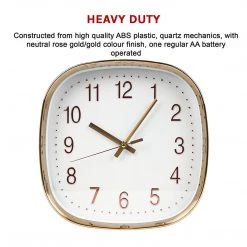 Randy & Travis Machinery Modern Wall Clock Silent Non-Ticking Quartz Battery Operated Gold