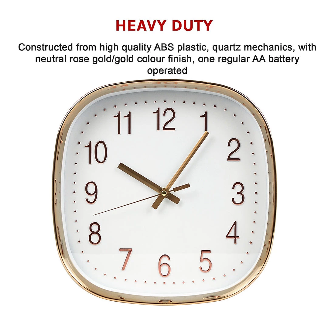 Randy & Travis Machinery Modern Wall Clock Silent Non-Ticking Quartz Battery Operated Gold