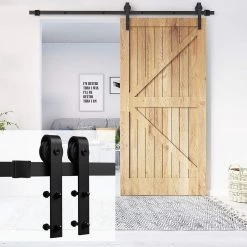 Randy & Travis Machinery 1.8m Sliding Barn Door Hardware Heavy Duty Sturdy Kit