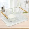 Randy & Travis Machinery Home & Lifestyle Metal Dish Drying Rack Drainboard Holder Tray Kitchen Plates Cutlery Wood Handle