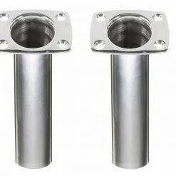 Randy & Travis Machinery 2 X Marine Grade Stainless Steel Straight Rod Holders Flush Mount Fishing Boat Outdoor & Leisure
