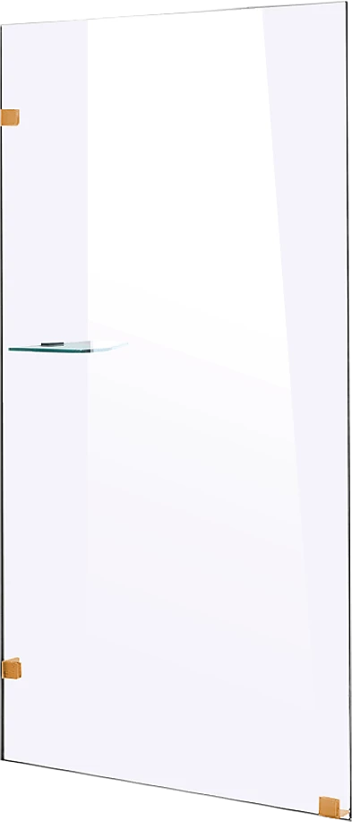 Della Francesca DIY & Renovation 80 X 210cm Frameless 10mm Safety Glass Shower Screen Gold Finish