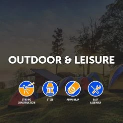 Randy & Travis Machinery Folding Collapsible Camping Table Caravan RV Heavy Duty Steel & Aluminium Outdoor & Leisure