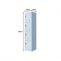 Salvatore Angelotti Grey 4-Door Locker For Office Gym Shed School Home Storage - 3-Digit Combination Lock