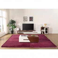 Randy & Travis Machinery Furniture 230x200cm Floor Rugs Large Shaggy Rug Area Carpet Bedroom Living Room Mat Burgundy