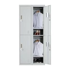 Salvatore Angelotti Grey Four-Door Office Gym Shed Storage Locker- 3-Digit Combination Lock Furniture