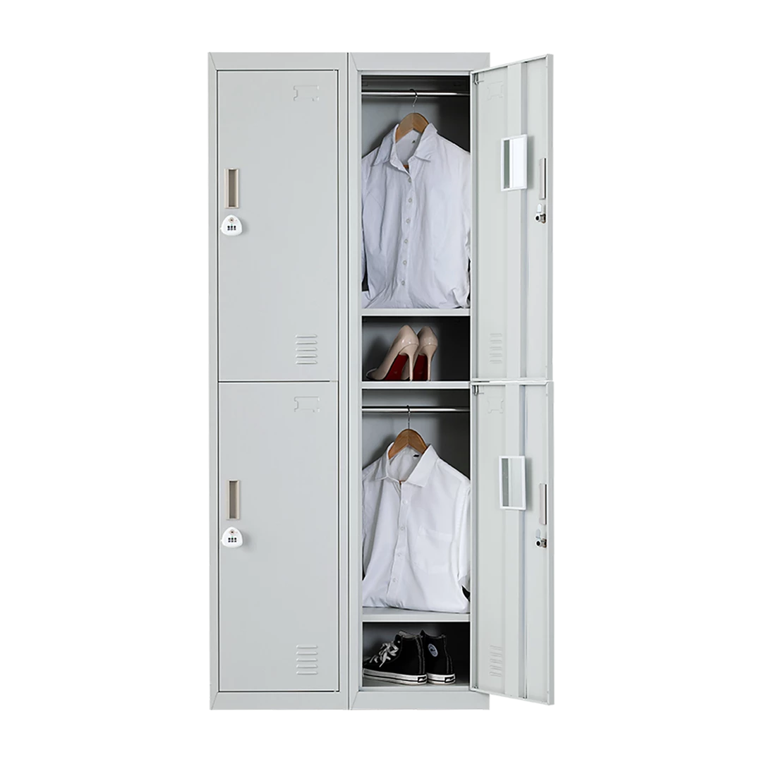 Salvatore Angelotti Grey Four-Door Office Gym Shed Storage Locker- 3-Digit Combination Lock Furniture