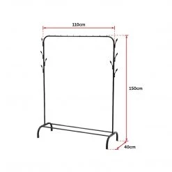 Palermo Home & Lifestyle Closet Organizer Metal Garment Rack Portable Clothes Hanger Storage Shoes Rack Black