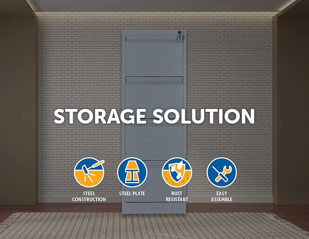 Salvatore Angelotti 4-Drawer Shelf Office Gym Filing Storage Locker Cabinet