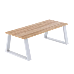 Della Francesca Trapezium-Shaped Table Bench Desk Legs Retro Industrial Design Fully Welded - White Furniture