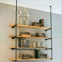 Randy & Travis Machinery Furniture Wall Shelves Display Bookshelf Industrial DIY Pipe Shelf Rustic Brackets