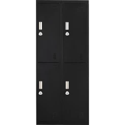 Salvatore Angelotti Black Four-Door Office Gym Shed Storage Locker- 3-Digit Combination Lock