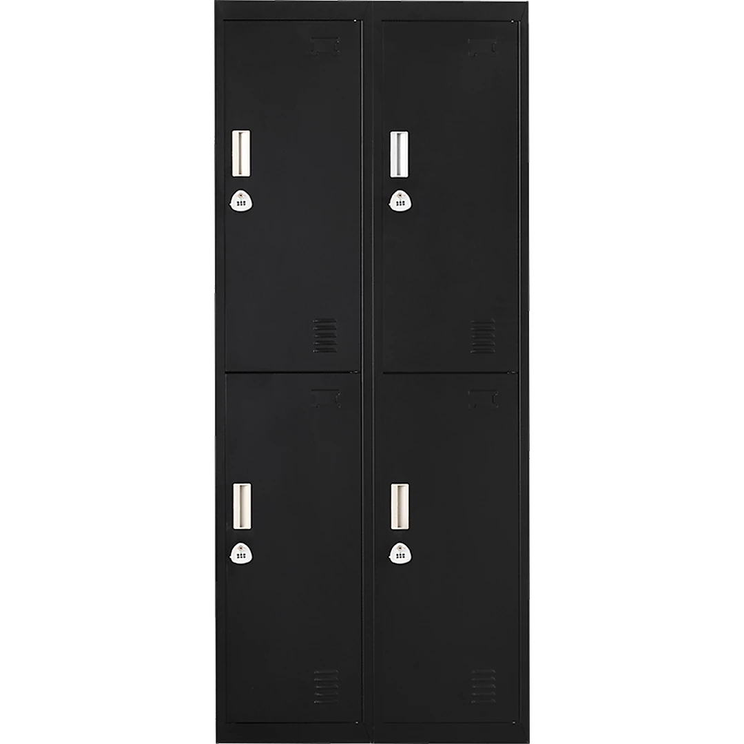 Salvatore Angelotti Black Four-Door Office Gym Shed Storage Locker- 3-Digit Combination Lock