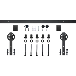 Randy & Travis Machinery Black Sliding Barn Door Hardware 2M Big Spoke Wheel DIY & Renovation