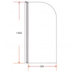DIY & Renovation 180° Black Pivot Door 6mm Safety Glass Bath Shower Screen By Della Francesca - 90 X 140cm