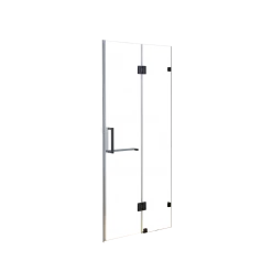 Della Francesca 110 X 200cm Wall To Wall Frameless Shower Screen In Black Hardware With Square Handle DIY & Renovation
