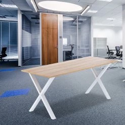 Della Francesca Furniture X-Shaped Table Bench Desk Legs Retro Industrial Design Fully Welded - White