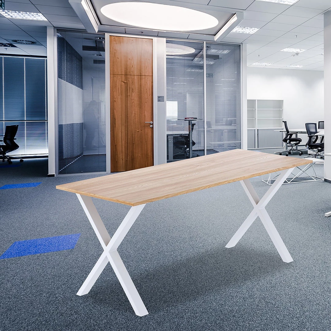 Della Francesca Furniture X-Shaped Table Bench Desk Legs Retro Industrial Design Fully Welded - White