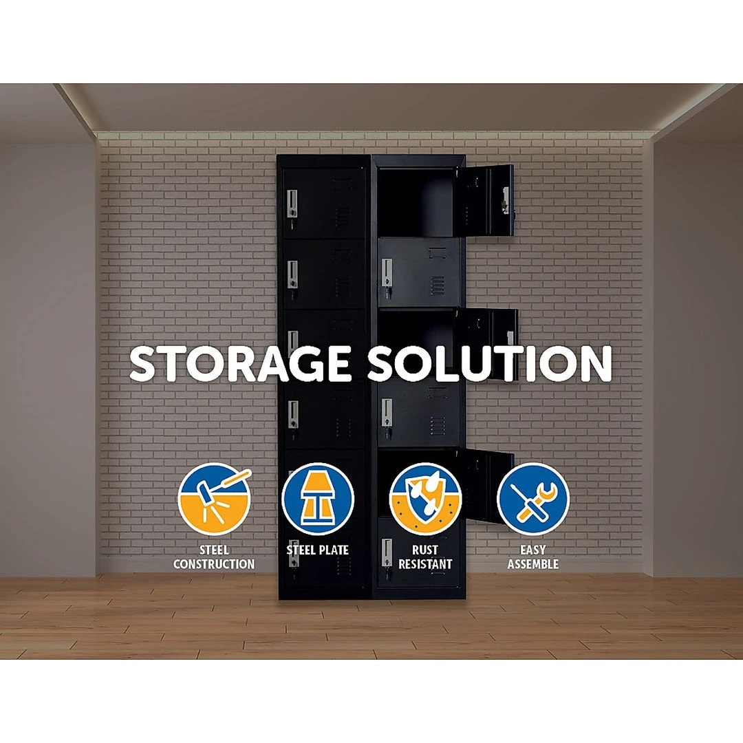 Salvatore Angelotti Furniture Six-Door Office Gym Shed Storage Lockers - Black