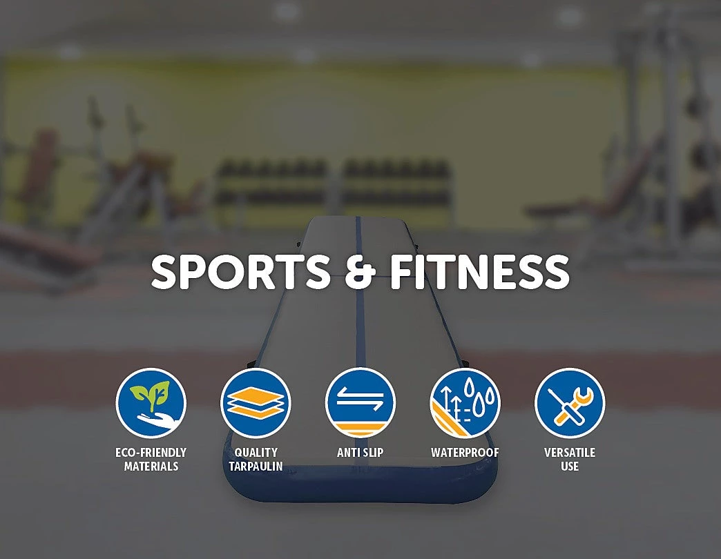 Randy & Travis Machinery Sports & Fitness 6m Inflatable Air Track Gym Tumbling Mat With Pump