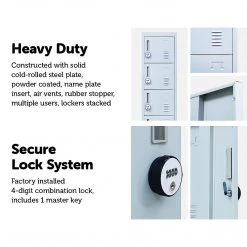 Salvatore Angelotti Grey 6-Door Locker For Office Gym Shed School Home Storage - 4-Digit Combination Lock Furniture