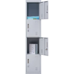 Salvatore Angelotti Furniture Grey 4-Door Locker For Office Gym Shed School Home Storage - Padlock-operated