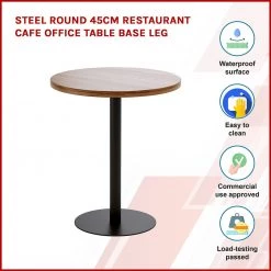 Randy & Travis Machinery Steel Round 45cm Restaurant Cafe Office Table Base Leg Furniture