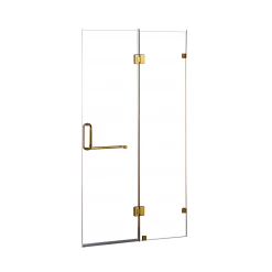 Della Francesca 100 X 200cm Wall To Wall Frameless Shower Screen In GOLD Hardware With ROUND Handle DIY & Renovation