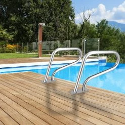 Randy & Travis Machinery Swimming Pool Hand Rail Step Grab Rail 76.2x55.8cm With Drill Bit Outdoor & Leisure