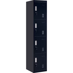 Salvatore Angelotti Furniture Black 4-Door Locker For Office Gym Shed School Home Storage - Standard Lock With 2 Keys