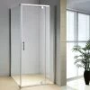 Della Francesca 900 X 900 X 1900mm Framed Safety Glass Pivot Door Shower Screen In CHROME