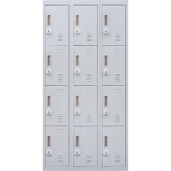 Salvatore Angelotti Grey 12-Door Locker For Office Gym Shed School Home Storage - 3-Digit Combination Lock