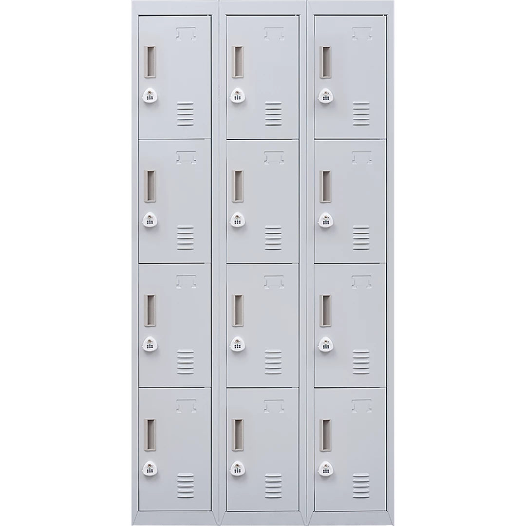 Salvatore Angelotti Grey 12-Door Locker For Office Gym Shed School Home Storage - 3-Digit Combination Lock