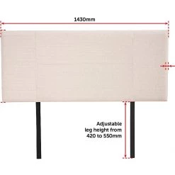 Palermo Furniture Double Beige Linen Fabric Bed Headboard Bedhead