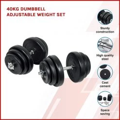 Randy & Travis Machinery Sports & Fitness 40KG Dumbbell Adjustable Weight Set