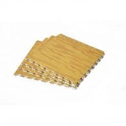 Randy & Travis Machinery 12 Tiles EVA Fitness Home Yoga Gym Interlocking Floor Puzzle Mat - Wood Colour Sports & Fitness