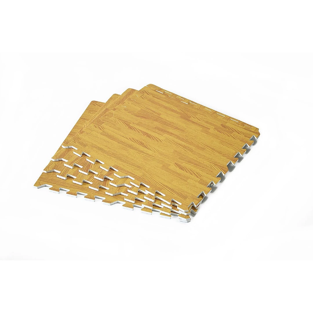 Randy & Travis Machinery 12 Tiles EVA Fitness Home Yoga Gym Interlocking Floor Puzzle Mat - Wood Colour Sports & Fitness