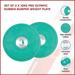 Randy & Travis Machinery 2x10kg PRO Olympic Rubber Bumper Weight Plate Sports & Fitness