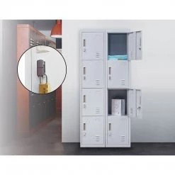 Salvatore Angelotti Furniture Grey 4-Door Locker For Office Gym Shed School Home Storage - Padlock-operated