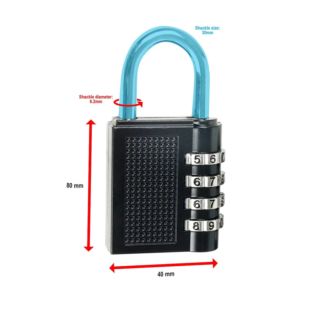 FactoryFast.com.au Outdoor & Leisure X2 Combination Padlock 4-Digit Outdoor Weatherproof Security School Lock Travel