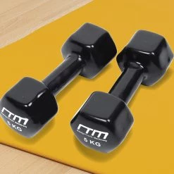 Randy & Travis Machinery 5kg Dumbbells Pair PVC Hand Weights PVC Coated