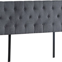 Palermo Queen Linen Fabric Deluxe Headboard Bedhead In Grey Furniture